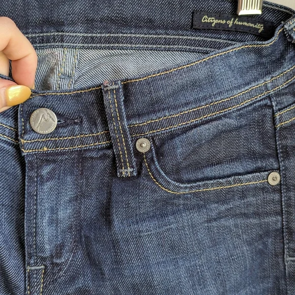 Citizen Of Humanity By Jerome Dahan Blue Denim Womens Jeans Slight Flare Size 25 - Picture 2 of 9